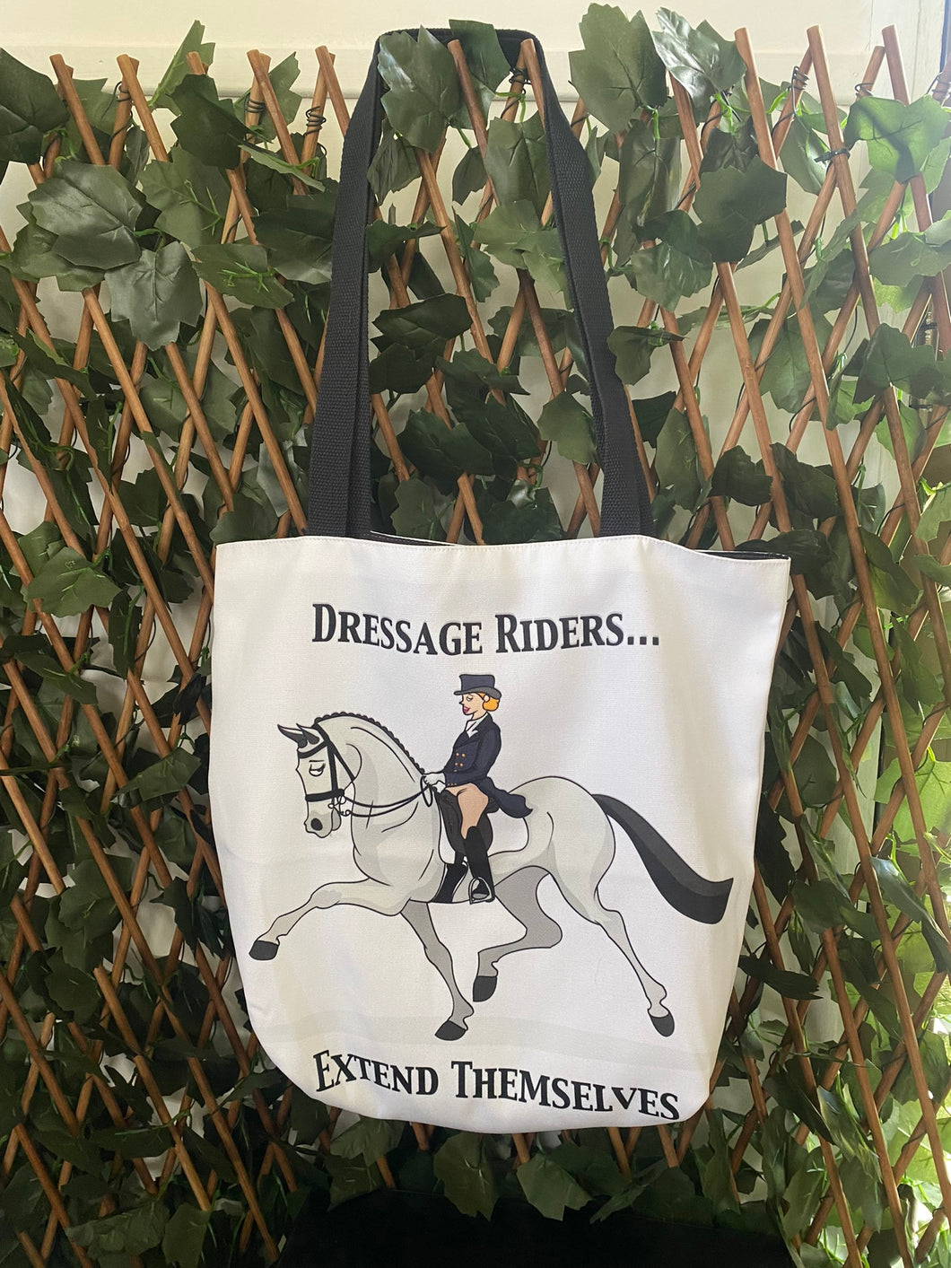 Dressage Riders Extend Themselves Tote Bag